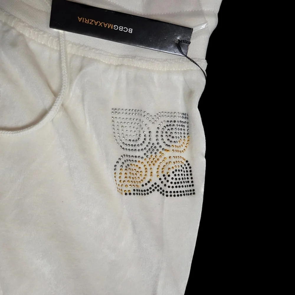 BCBGMaxAzria Ivory Track Pants with Logo Detail - Picture 3 of 5